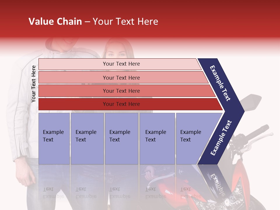 A Man And Woman Standing Next To A Motorcycle PowerPoint Template