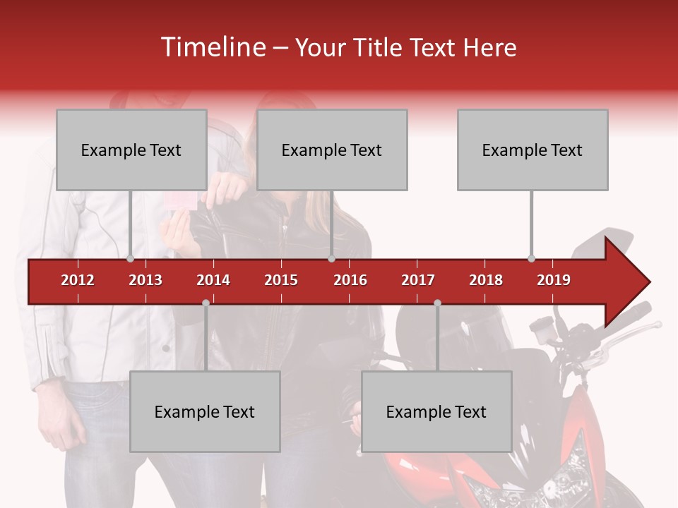 A Man And Woman Standing Next To A Motorcycle PowerPoint Template