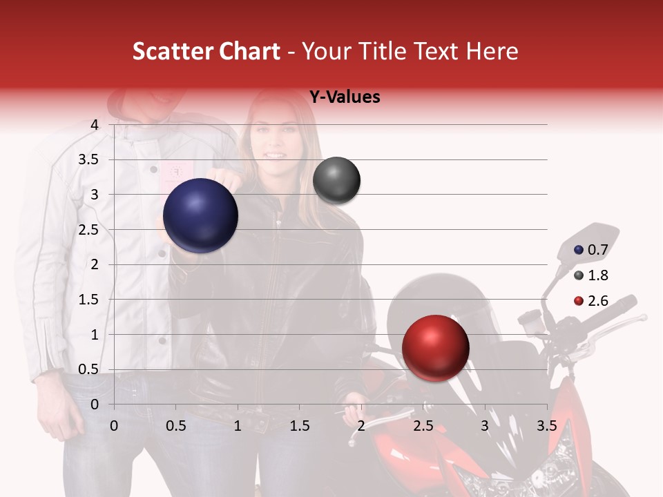 A Man And Woman Standing Next To A Motorcycle PowerPoint Template