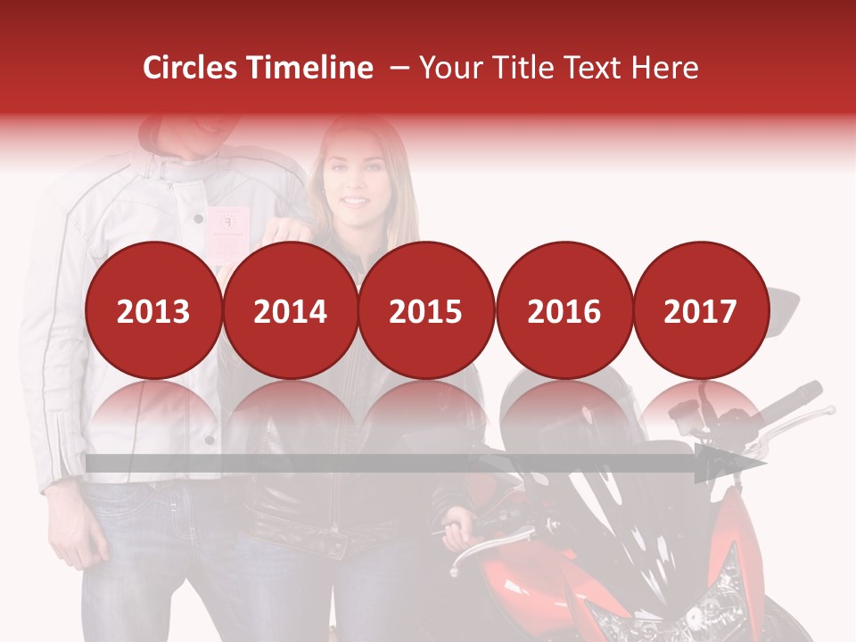 A Man And Woman Standing Next To A Motorcycle PowerPoint Template