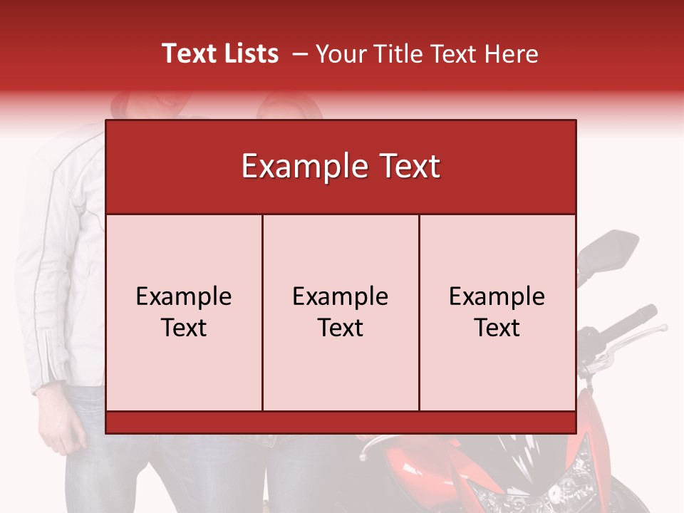A Man And Woman Standing Next To A Motorcycle PowerPoint Template