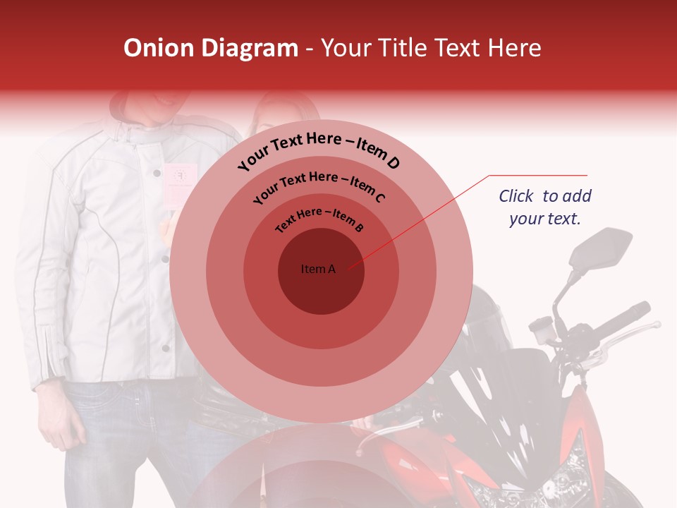 A Man And Woman Standing Next To A Motorcycle PowerPoint Template