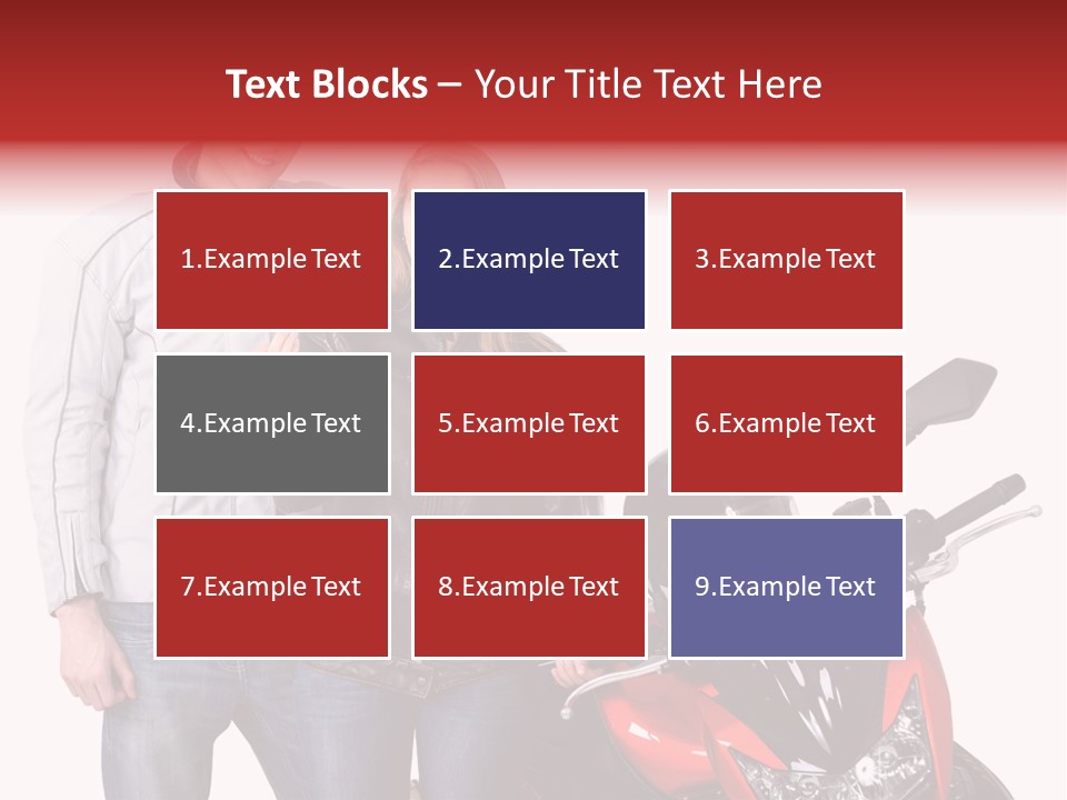 A Man And Woman Standing Next To A Motorcycle PowerPoint Template