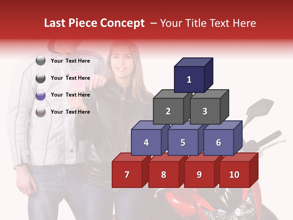 A Man And Woman Standing Next To A Motorcycle PowerPoint Template