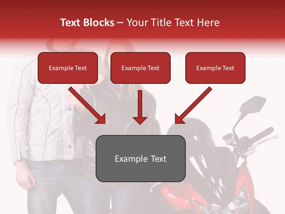 A Man And Woman Standing Next To A Motorcycle PowerPoint Template