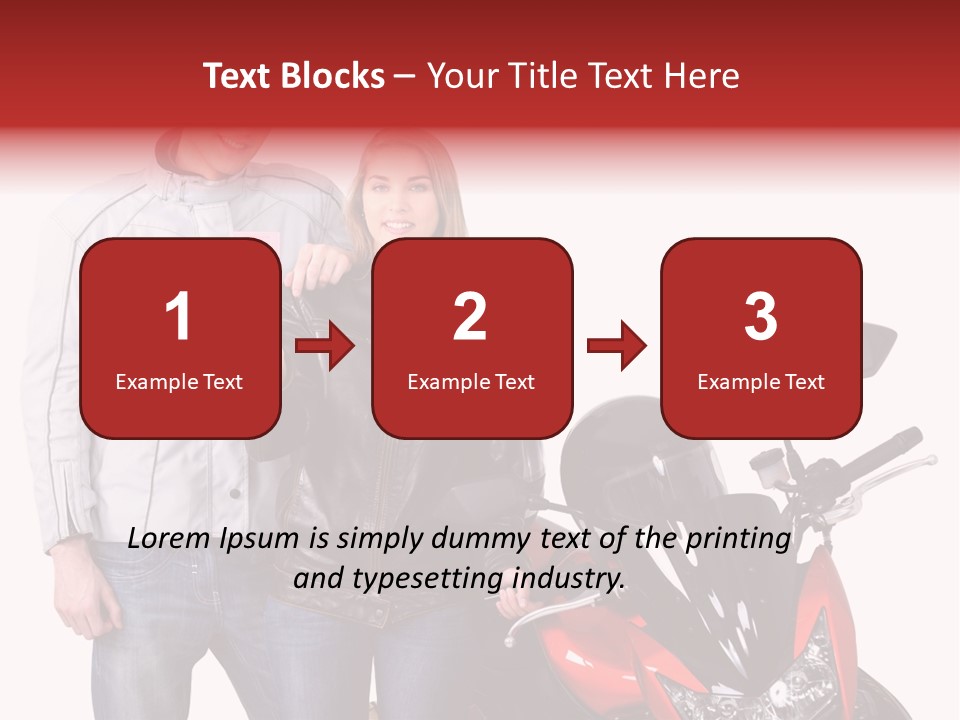 A Man And Woman Standing Next To A Motorcycle PowerPoint Template