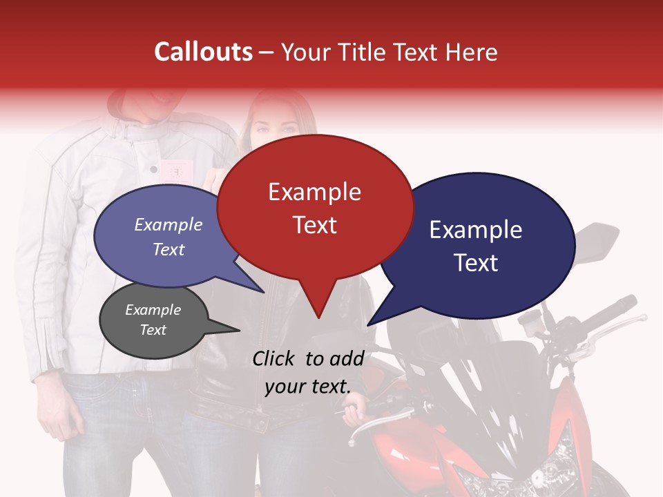 A Man And Woman Standing Next To A Motorcycle PowerPoint Template