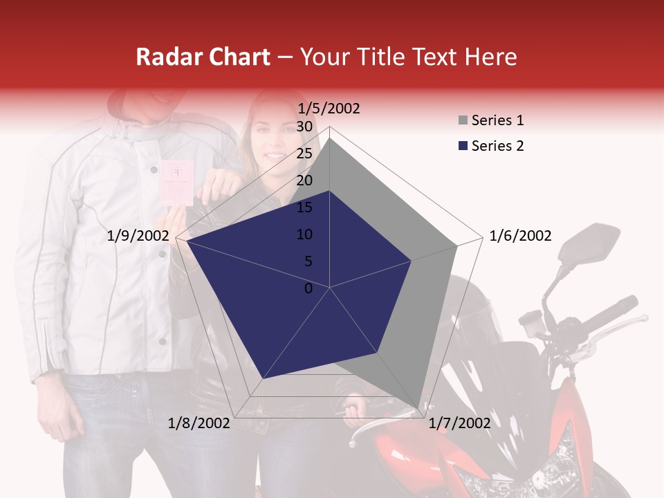 A Man And Woman Standing Next To A Motorcycle PowerPoint Template