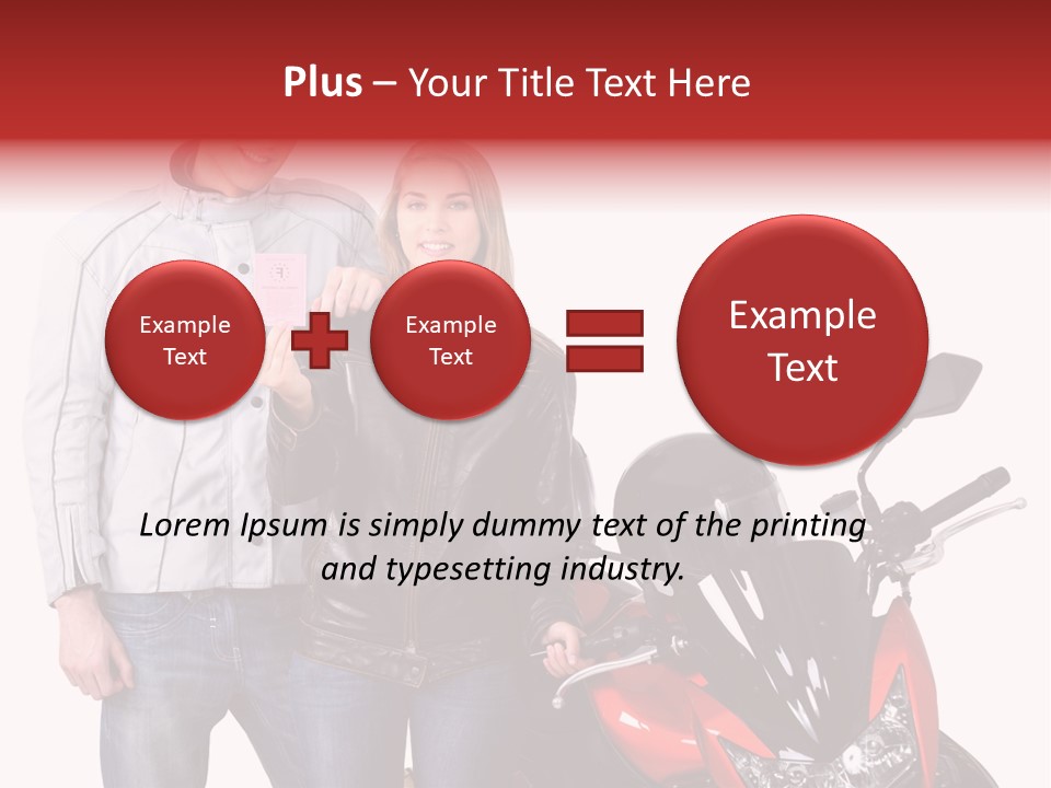 A Man And Woman Standing Next To A Motorcycle PowerPoint Template