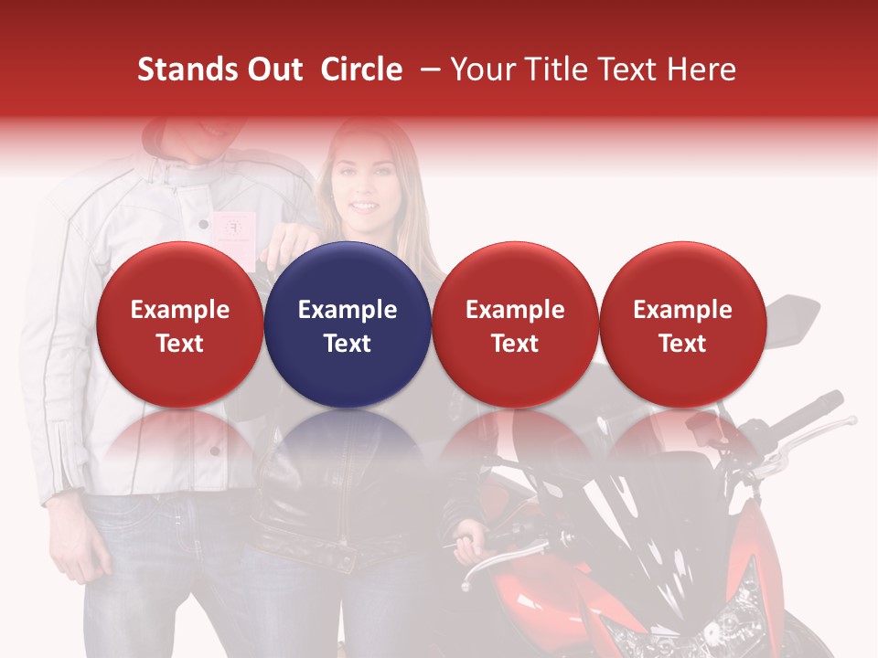 A Man And Woman Standing Next To A Motorcycle PowerPoint Template