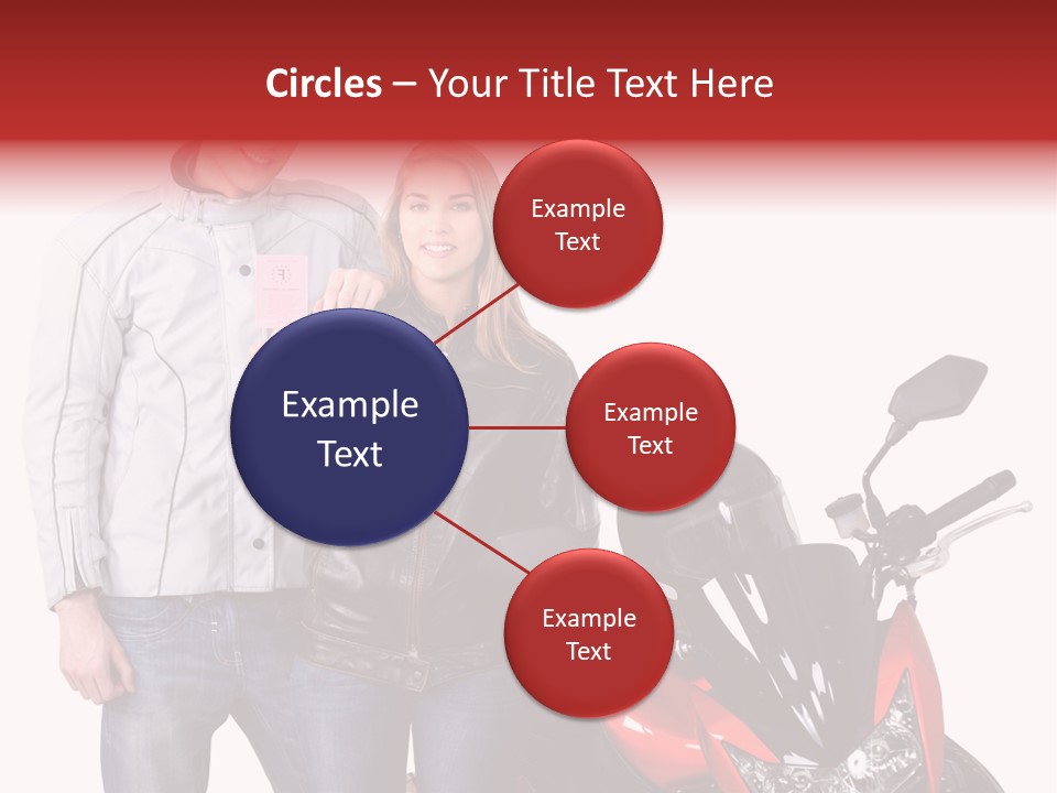 A Man And Woman Standing Next To A Motorcycle PowerPoint Template