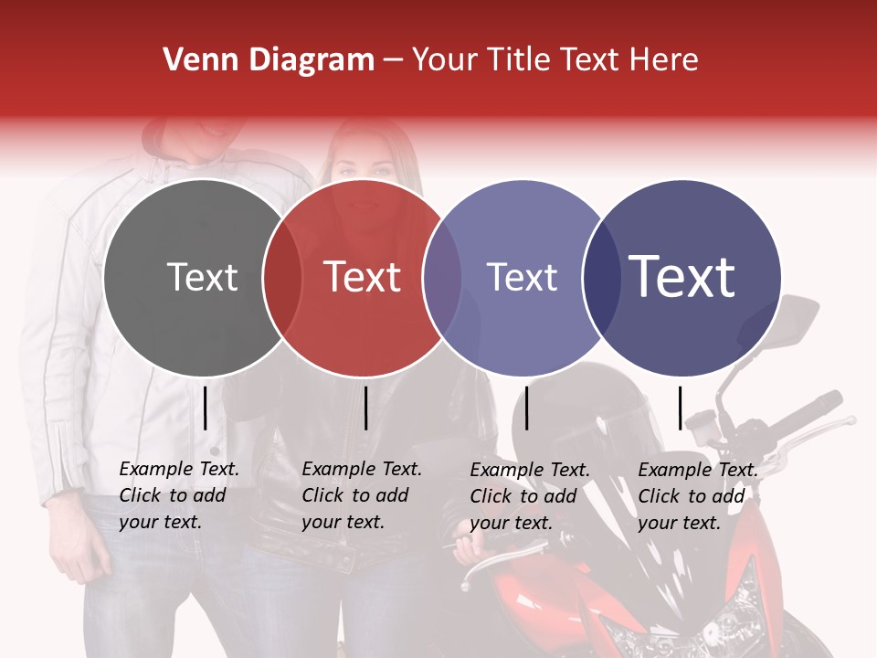 A Man And Woman Standing Next To A Motorcycle PowerPoint Template