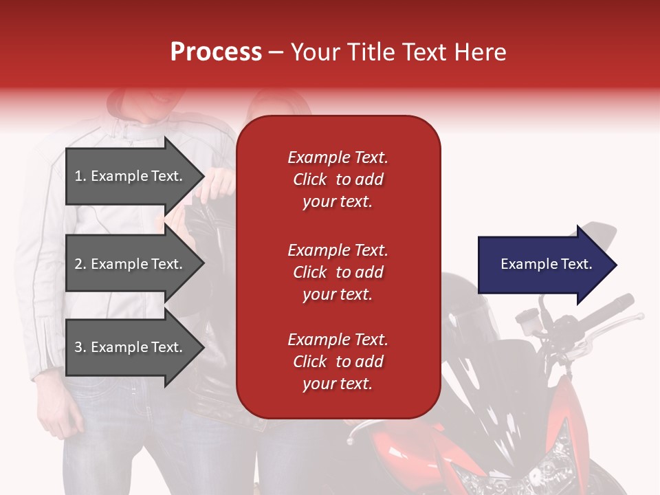 A Man And Woman Standing Next To A Motorcycle PowerPoint Template