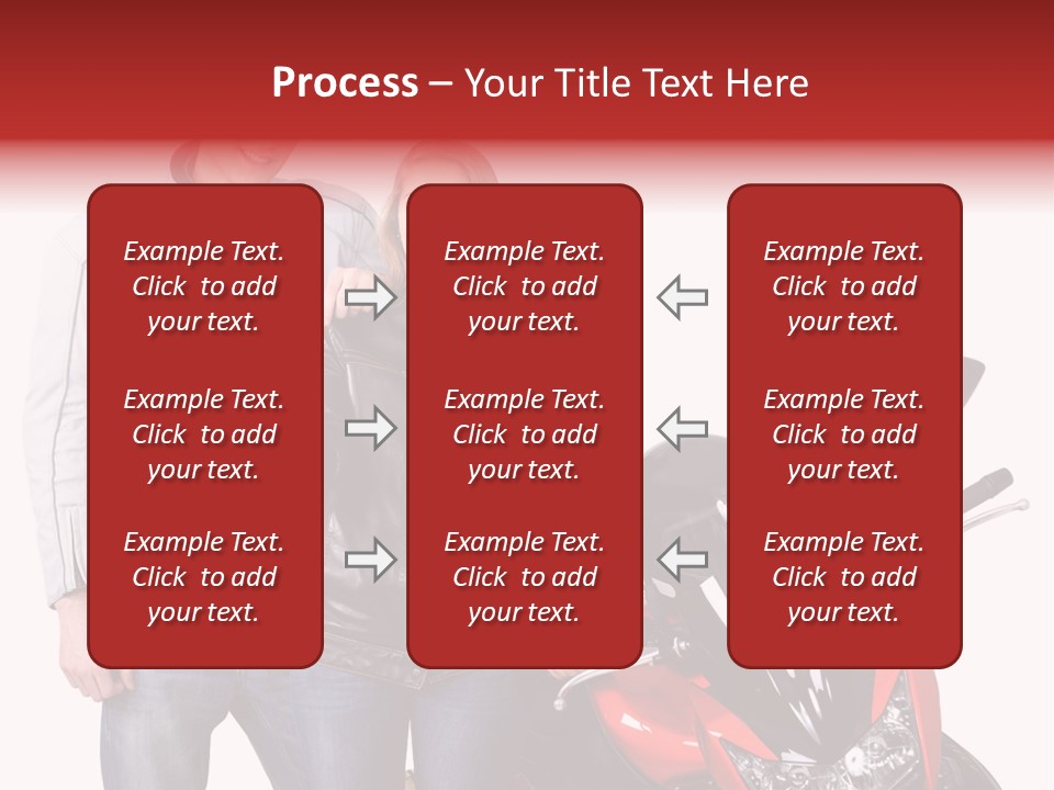 A Man And Woman Standing Next To A Motorcycle PowerPoint Template