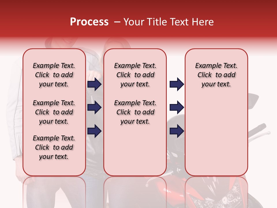 A Man And Woman Standing Next To A Motorcycle PowerPoint Template