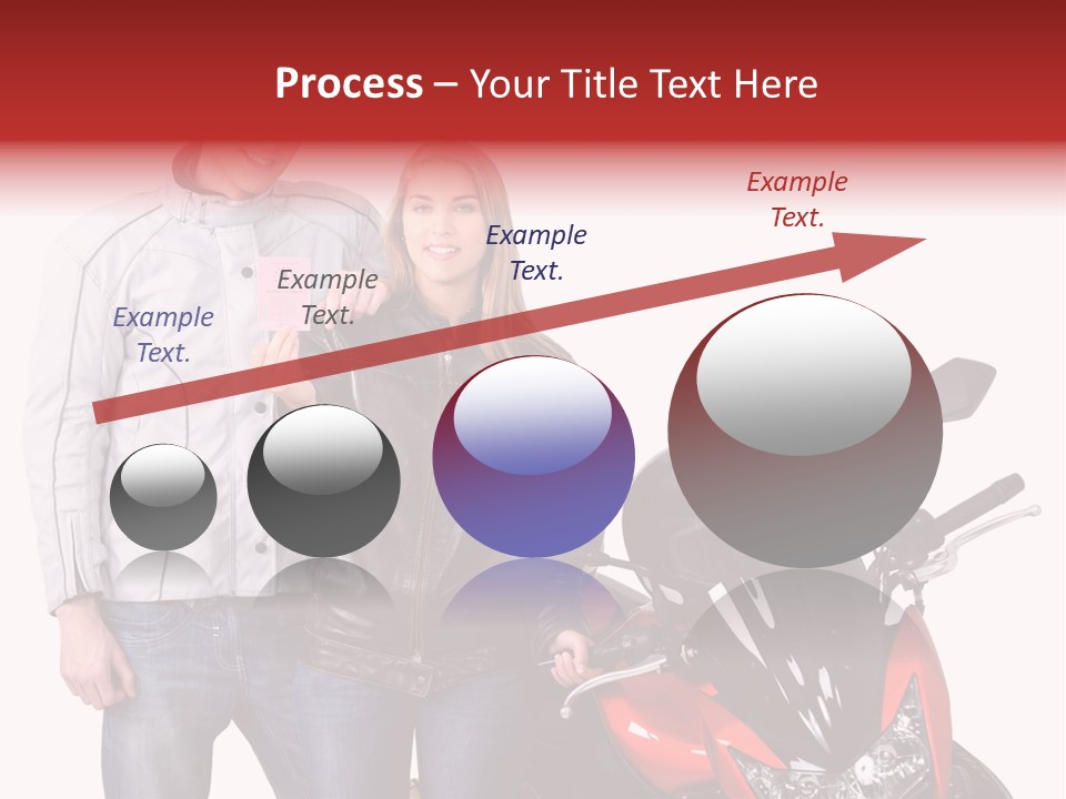 A Man And Woman Standing Next To A Motorcycle PowerPoint Template
