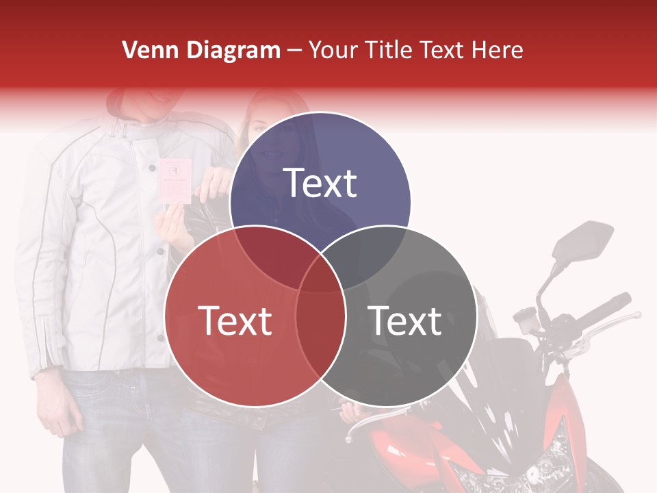 A Man And Woman Standing Next To A Motorcycle PowerPoint Template