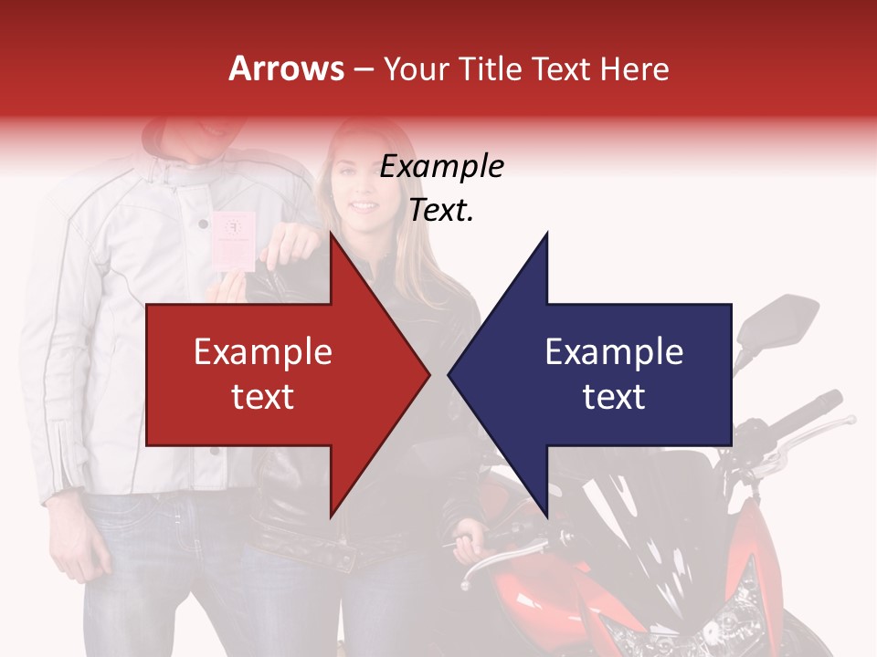 A Man And Woman Standing Next To A Motorcycle PowerPoint Template
