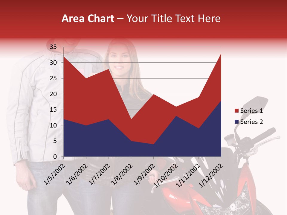 A Man And Woman Standing Next To A Motorcycle PowerPoint Template