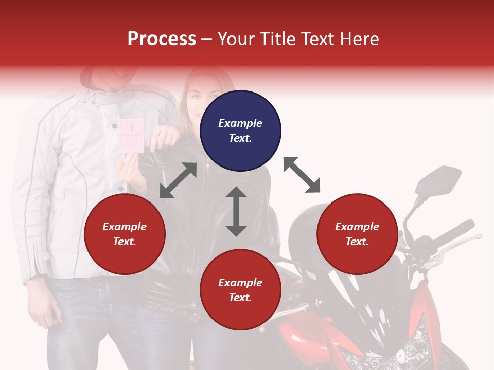 A Man And Woman Standing Next To A Motorcycle PowerPoint Template