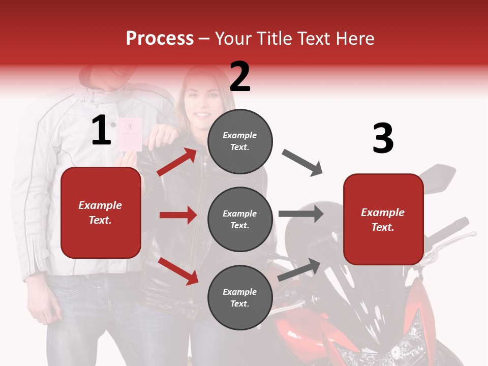 A Man And Woman Standing Next To A Motorcycle PowerPoint Template