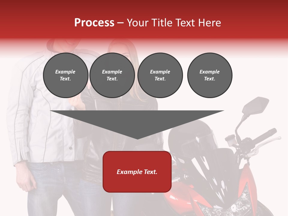 A Man And Woman Standing Next To A Motorcycle PowerPoint Template