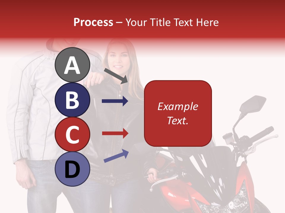 A Man And Woman Standing Next To A Motorcycle PowerPoint Template