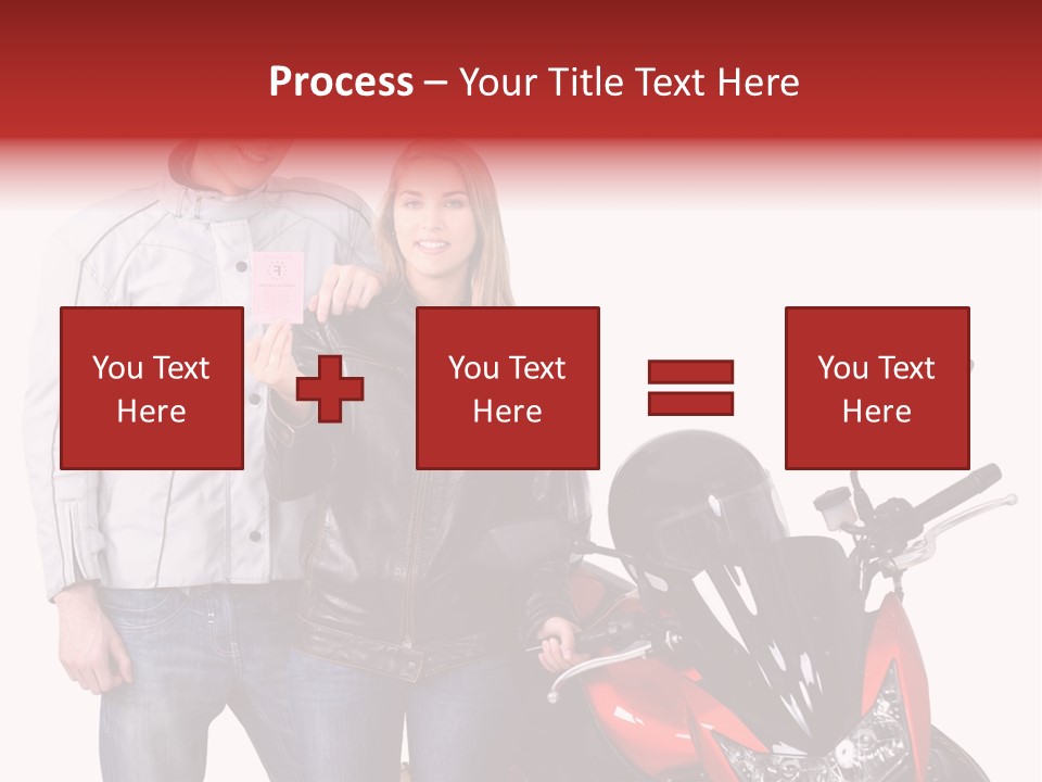 A Man And Woman Standing Next To A Motorcycle PowerPoint Template