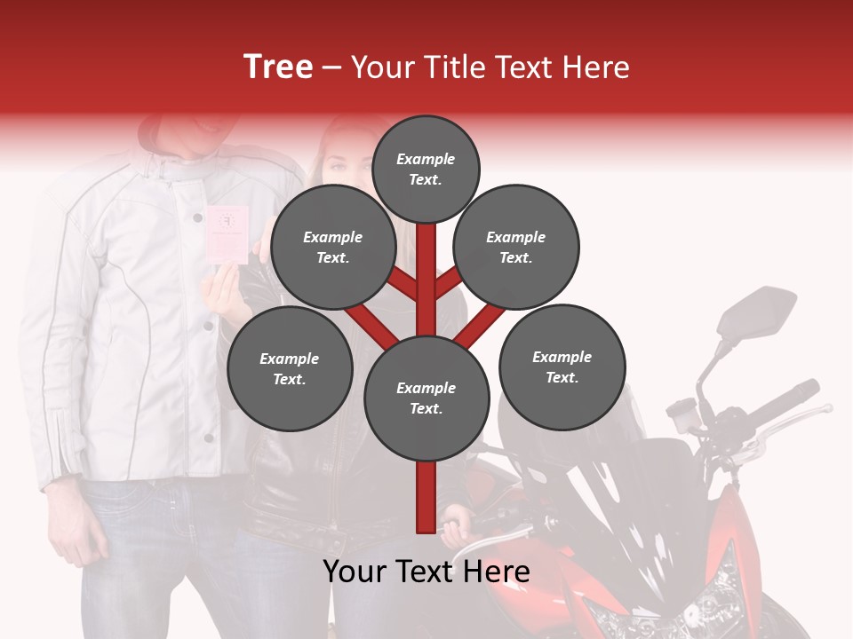 A Man And Woman Standing Next To A Motorcycle PowerPoint Template