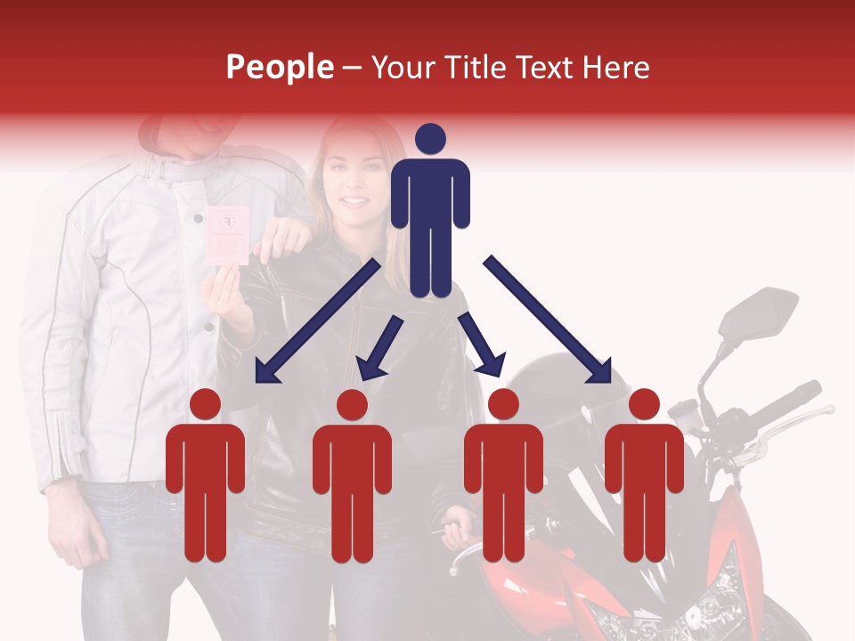 A Man And Woman Standing Next To A Motorcycle PowerPoint Template