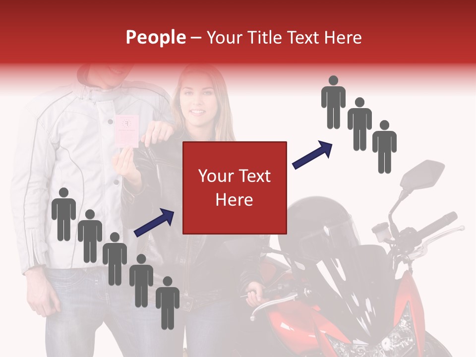 A Man And Woman Standing Next To A Motorcycle PowerPoint Template