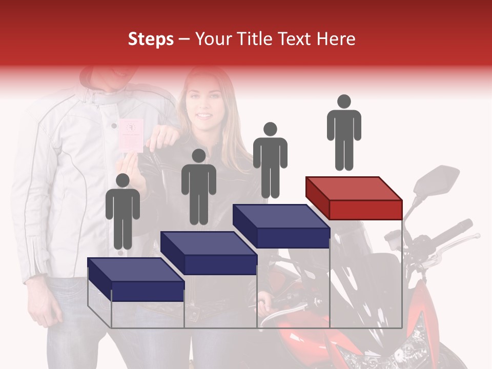 A Man And Woman Standing Next To A Motorcycle PowerPoint Template