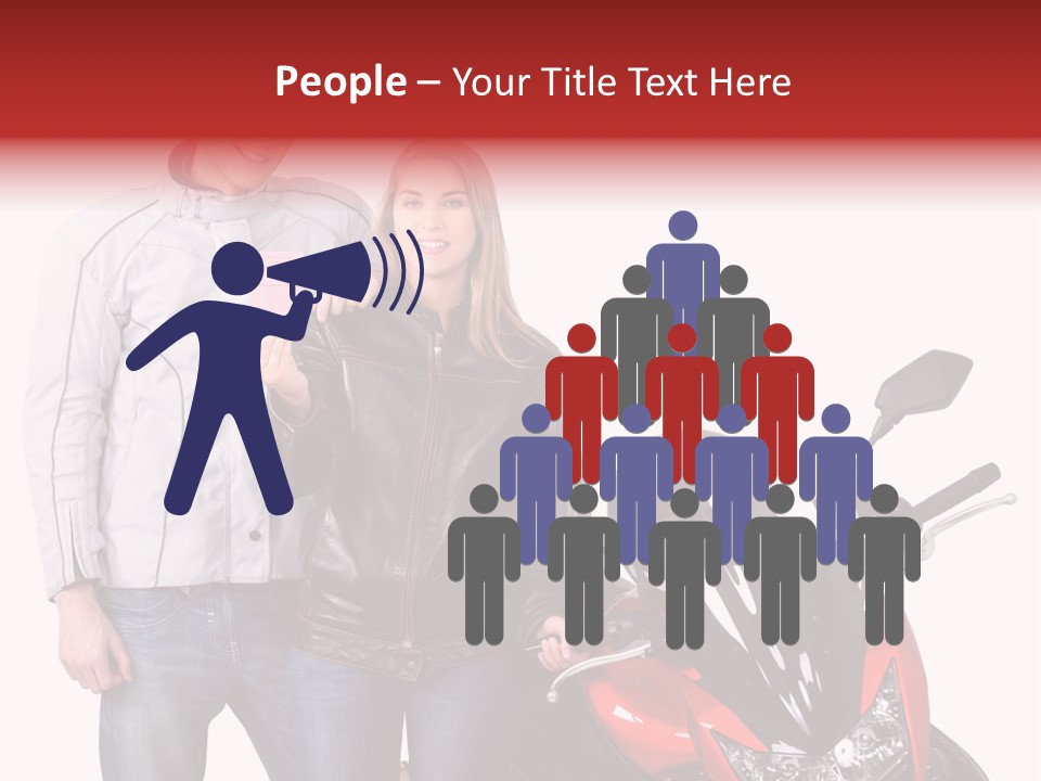 A Man And Woman Standing Next To A Motorcycle PowerPoint Template