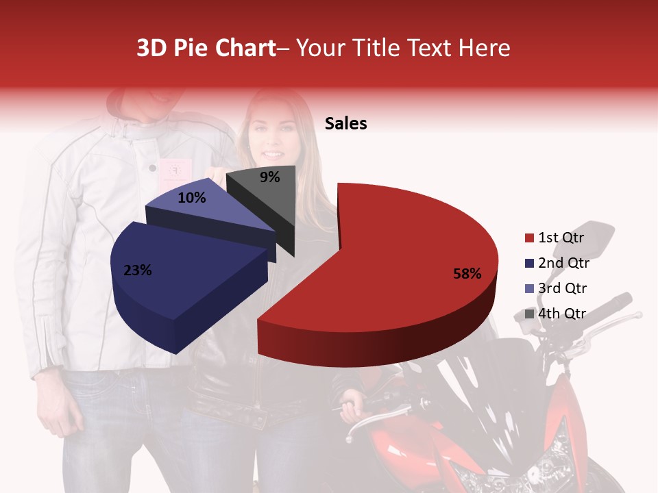 A Man And Woman Standing Next To A Motorcycle PowerPoint Template