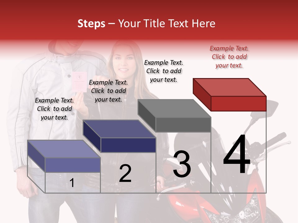 A Man And Woman Standing Next To A Motorcycle PowerPoint Template