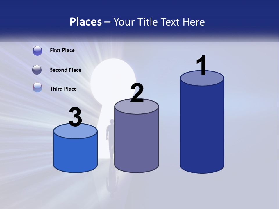 A Man Standing In Front Of A Keyhole Powerpoint Presentation PowerPoint Template