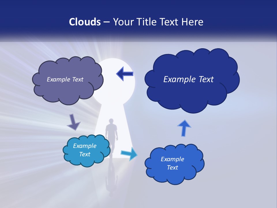 A Man Standing In Front Of A Keyhole Powerpoint Presentation PowerPoint Template