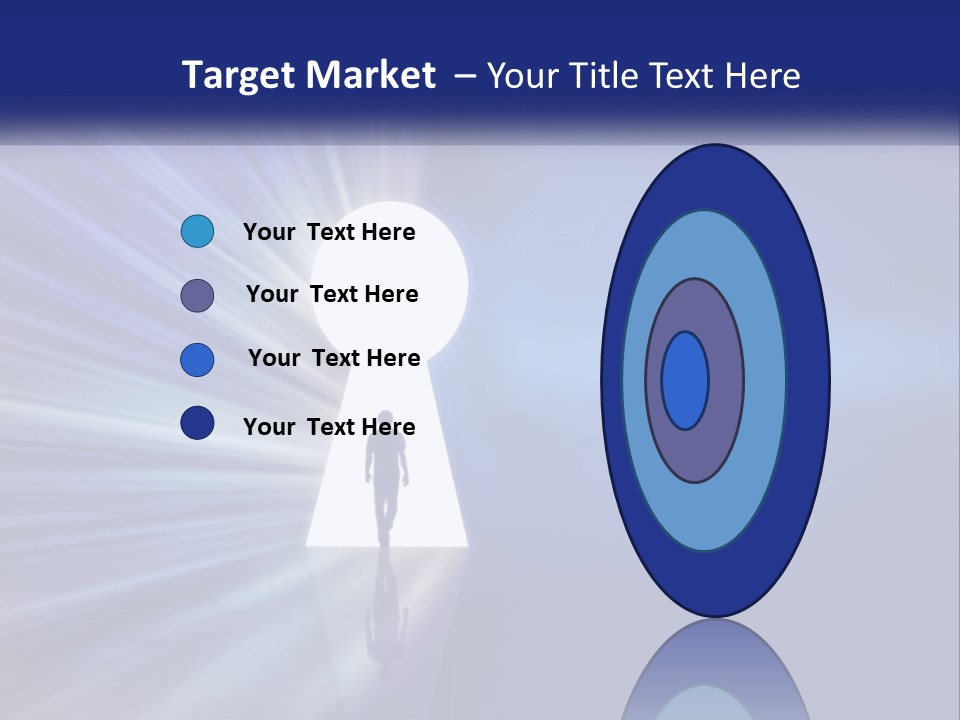 A Man Standing In Front Of A Keyhole Powerpoint Presentation PowerPoint Template