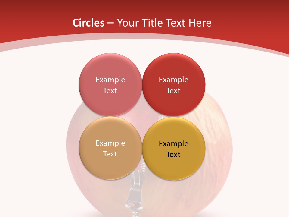A Red Apple With A Zipper On It PowerPoint Template