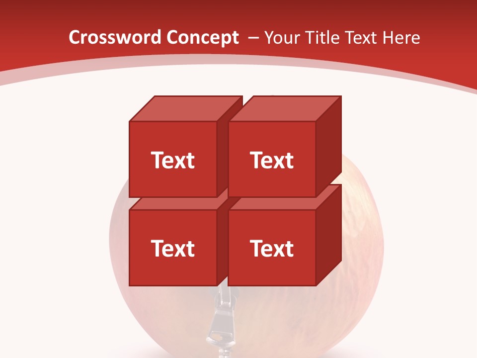 A Red Apple With A Zipper On It PowerPoint Template