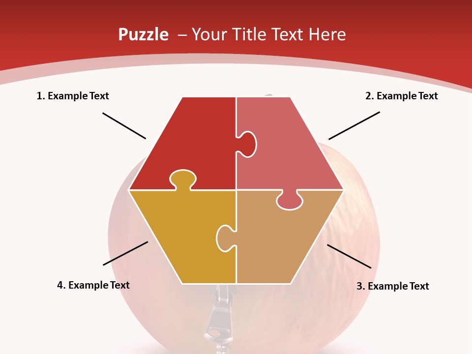 A Red Apple With A Zipper On It PowerPoint Template