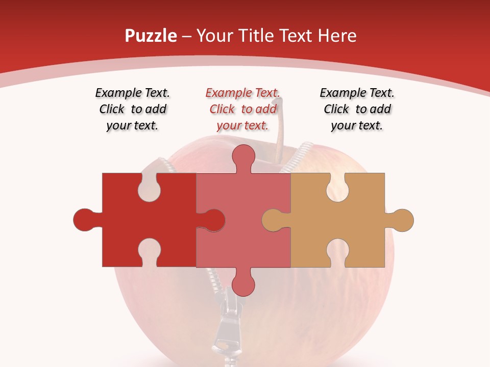 A Red Apple With A Zipper On It PowerPoint Template