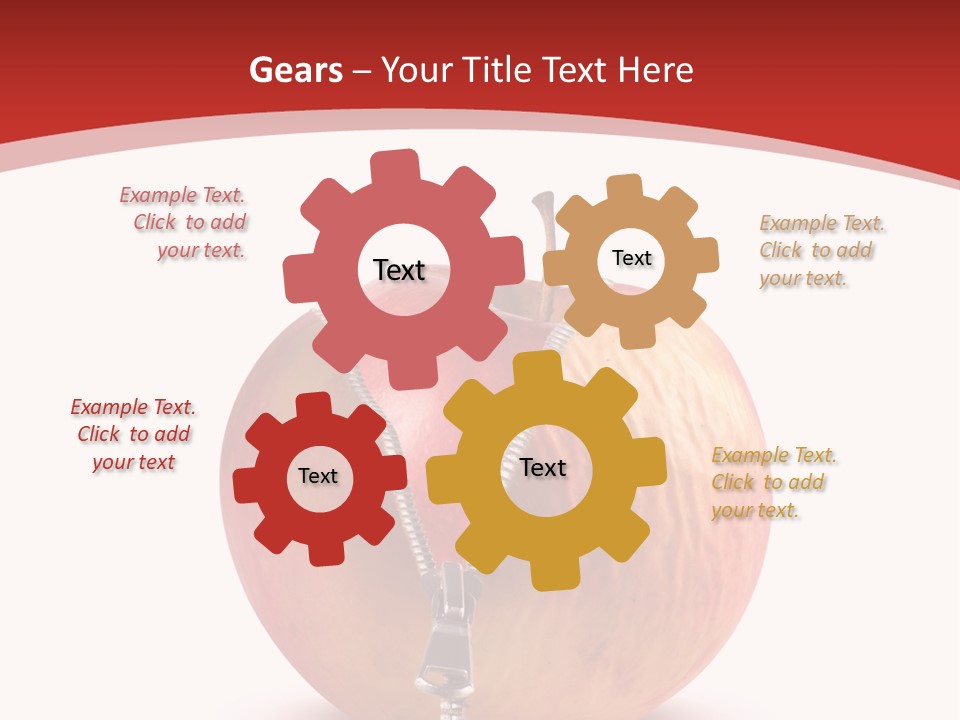 A Red Apple With A Zipper On It PowerPoint Template