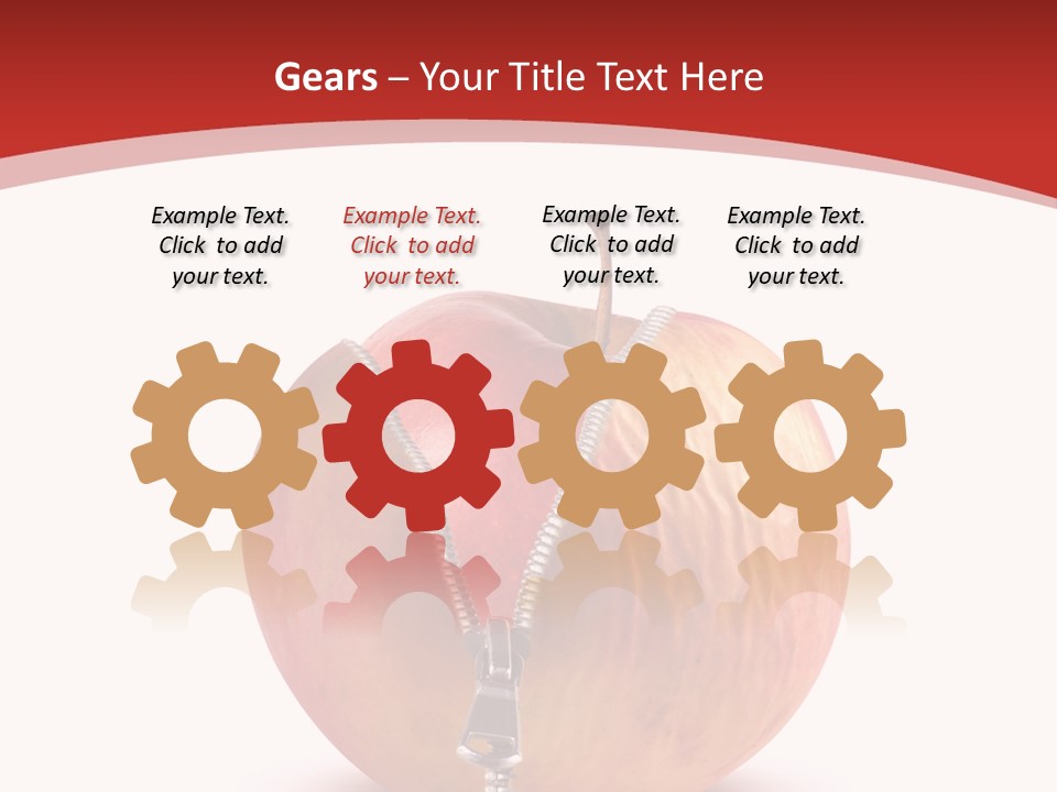 A Red Apple With A Zipper On It PowerPoint Template