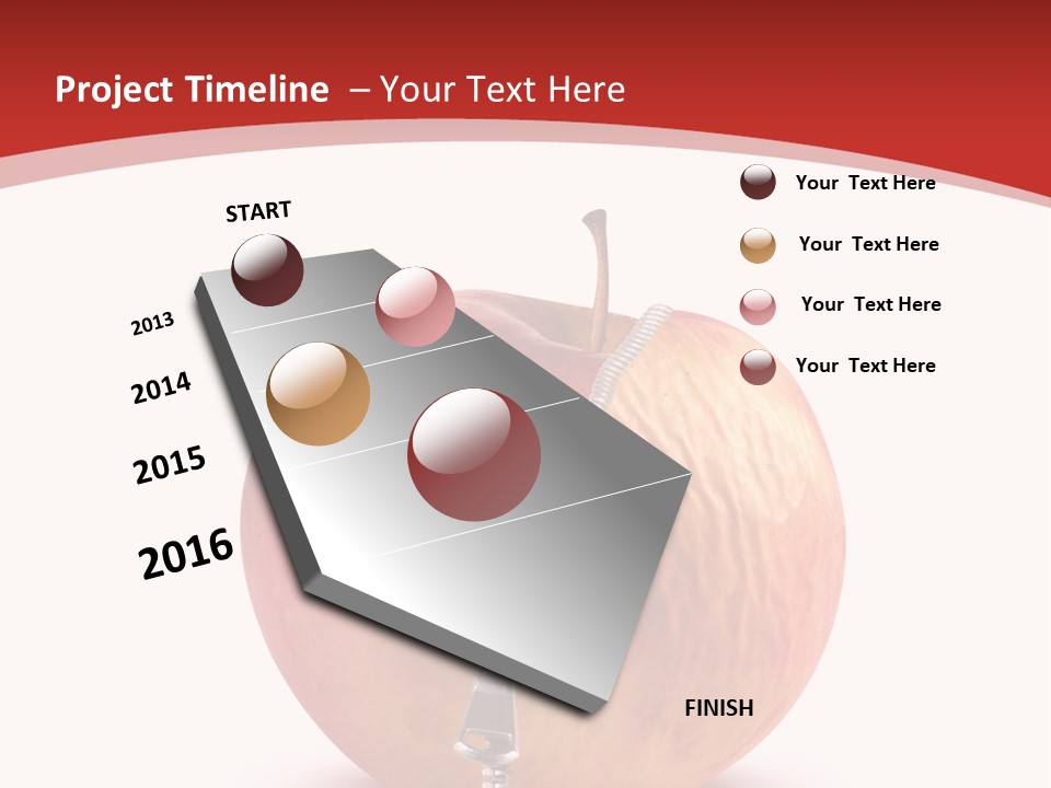 A Red Apple With A Zipper On It PowerPoint Template