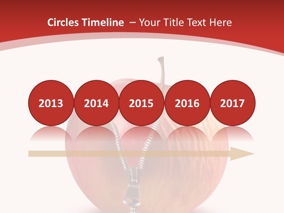 A Red Apple With A Zipper On It PowerPoint Template
