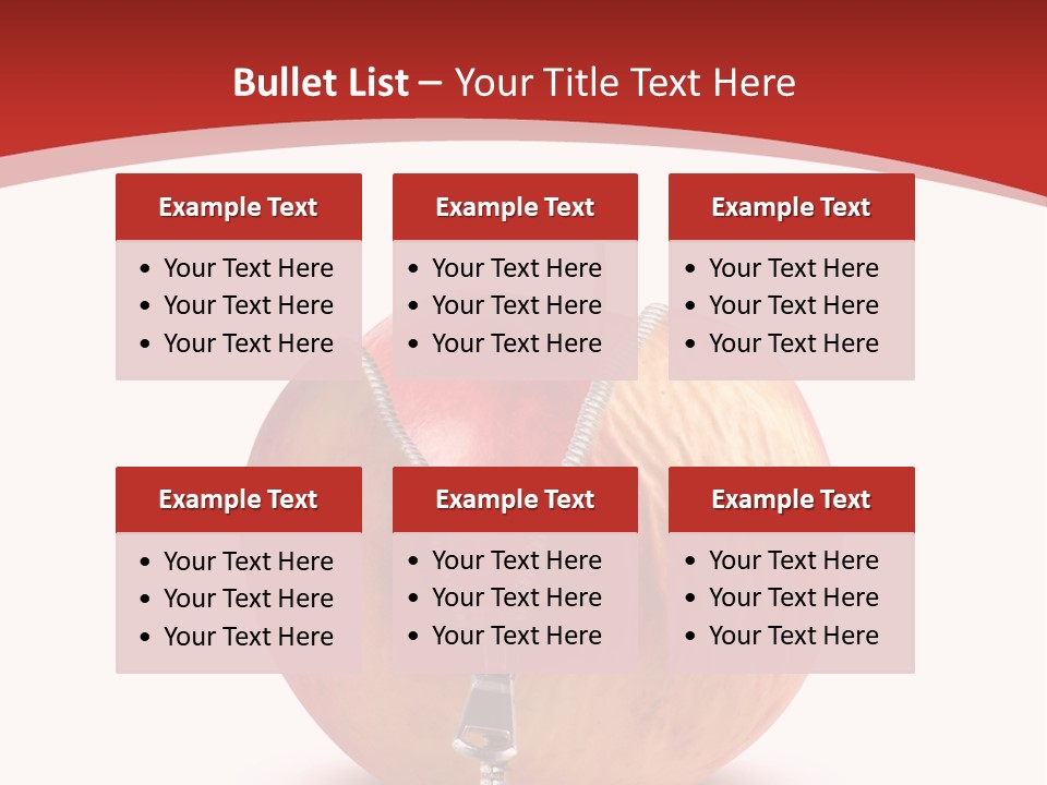 A Red Apple With A Zipper On It PowerPoint Template