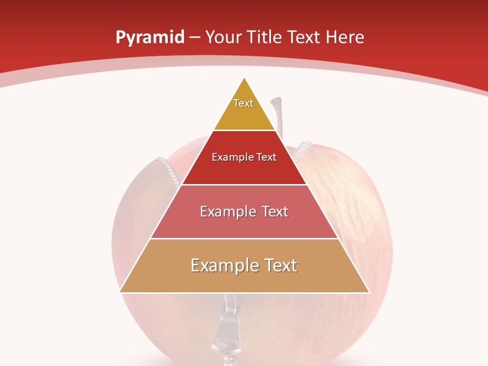 A Red Apple With A Zipper On It PowerPoint Template