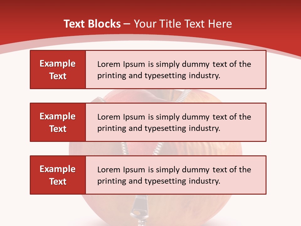 A Red Apple With A Zipper On It PowerPoint Template