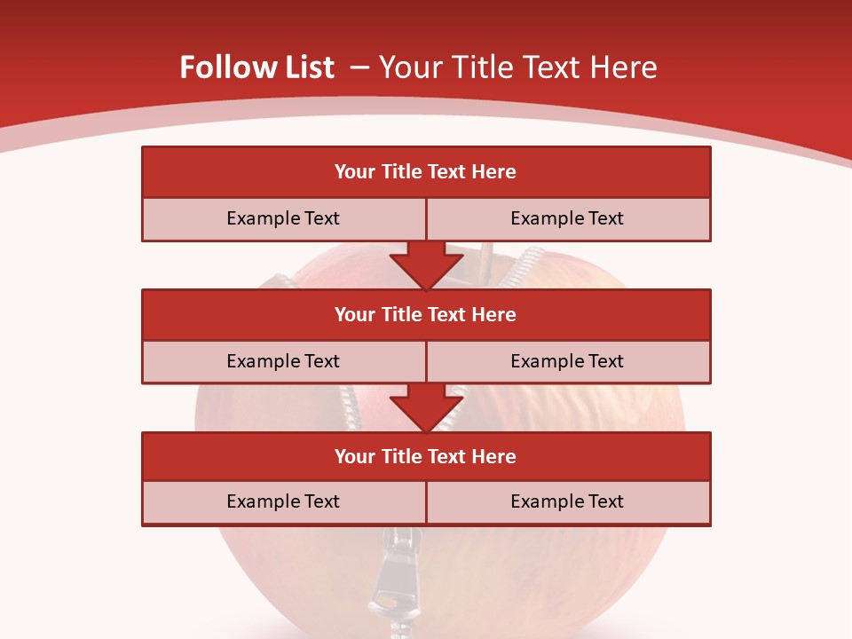A Red Apple With A Zipper On It PowerPoint Template